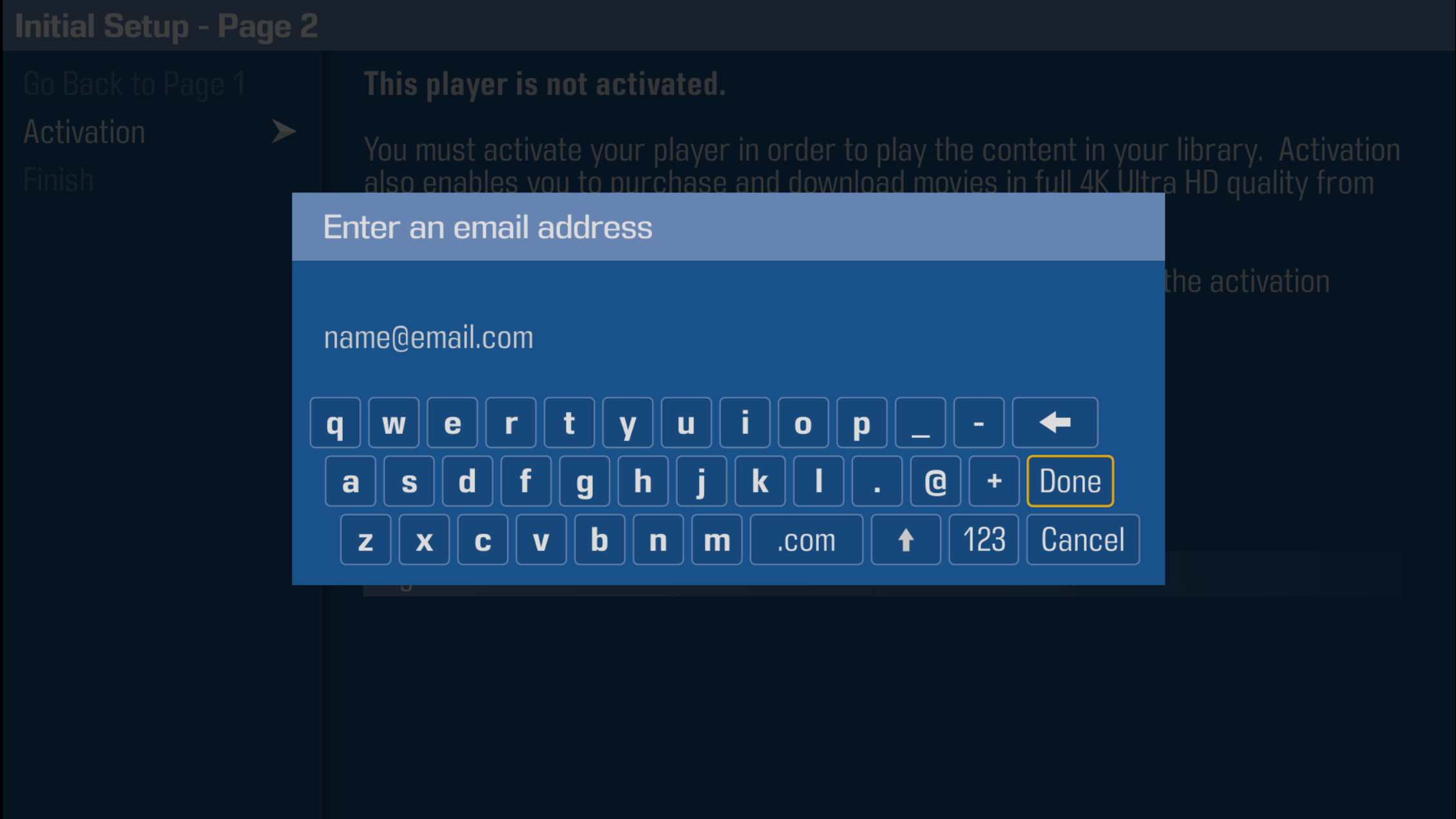 Strato E activation - enter email